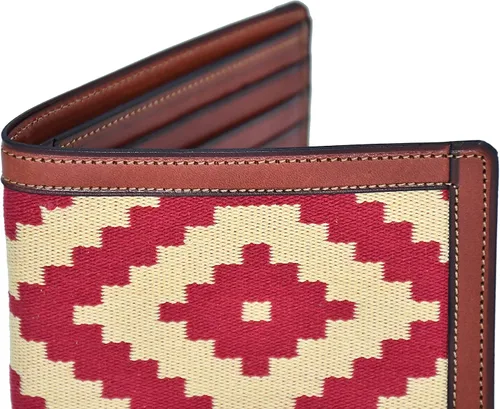 Miniatura 3 de GauchoLife Guarda Pampas Billetera Bi-Fold de Piel, RojoBronceado