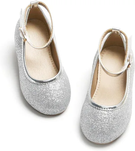Otter MOMO Zapatos planos tipo bailarina Mary Jane para niñas pequeñas, sin cordones, para fiestas escolares