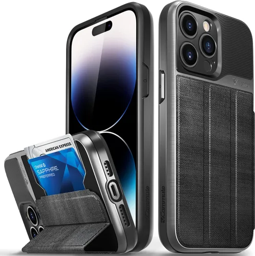 Miniatura 44 de VENA vCommute Funda tipo cartera compatible con Apple iPhone 14 (15.5 cm), funda de cuero con tapa plegable, tarjetero con función de soporte
