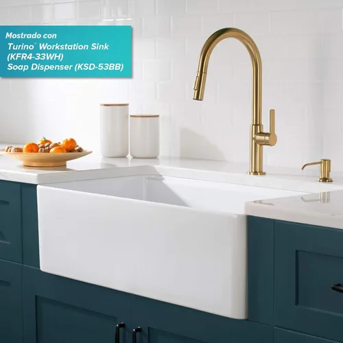 Miniatura 11 de KRAUS Oletto Grifo de Cocina de Una Sola Manija con Rociador Extraíble en Latón Cepillado Sin Manchas, KPF-2820BB Bronce cepillado