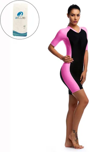 Miniatura 6 de BELLOO Traje de baño para mujer, de una pieza, de manga corta, protección solar