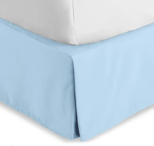 Miniatura 20 de Bare Home Falda de cama California King con caída de 15 pulgadas, diseño fácil de ajustar, para camas California King, con pliegues centrales