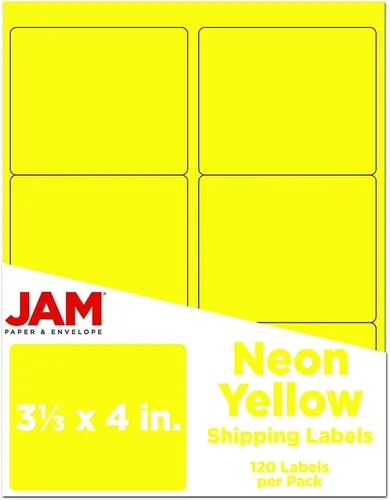 Miniatura 31 de JAM PAPER Etiquetas de envío de hoja completa - Papel adhesivo imprimible - 8 1/2 x 11 - Amarillo - 10 páginas completas/paquete