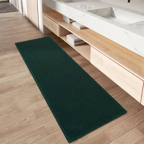 Miniatura 74 de AMOAMI Tapete de baño mejorado con diseño de gofre, súper absorbente, antideslizante, para suelo de baño, lavable a máquina, con borlas, tapetes