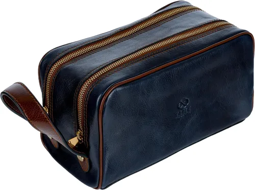 Miniatura 11 de Time Resistance Bolsa de cosméticos de cuero - Kit de aseo italiano Dopp (negro)