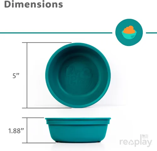Miniatura 8 de Re-Play Juego de 4 cuencos de 12 onzas para niños pequeños, de pared profunda, duraderos y reutilizables, aptos para lavavajillas y microondas, sin