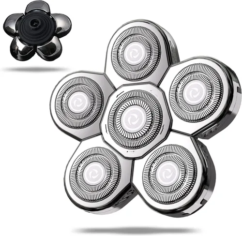 Miniatura 11 de Cabezales de repuesto para afeitadora de cabeza, cuchillas de repuesto para afeitadora de cabeza, afeitadoras de cabeza para hombres calvos, negro 5