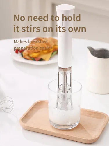 Miniatura 2 de NEUTRAL Espumador de leche eléctrico, espumador de leche recargable de mano, con batidor de globo inoxidable, con soporte, espumador para capuchino