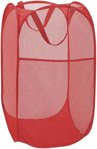 Miniatura 8 de BATTOO Cesta de lavandería emergente de malla fuerte de lujo con bolsillo lateral, plegable para cuarto de lavandería, baño, habitación de niños
