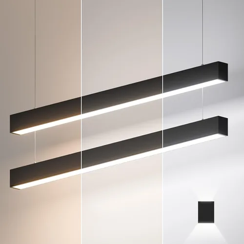 Luz lineal LED de 4 pies, luz arriba y abajo de 50/45/40/35/30W, CCT de 3000/4000/5000K, luminarias lineales comerciales y residenciales para