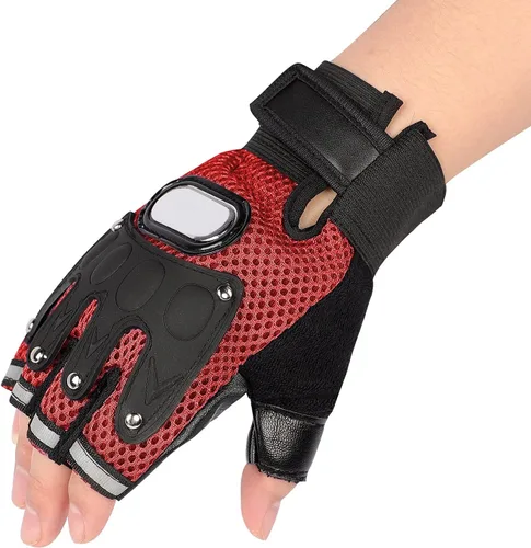 IPENNY Guantes de entrenamiento unisex para hombre y mujer, guantes de ciclismo de medio dedo, transpirables, elásticos, guantes de ciclismo