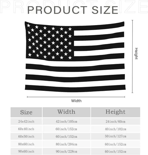 Miniatura 6 de JUHIOPOI Tapiz de bandera estadounidense en blanco y negro, para decoración de pared, pancarta colgante de arte para dormitorio, sala de estar