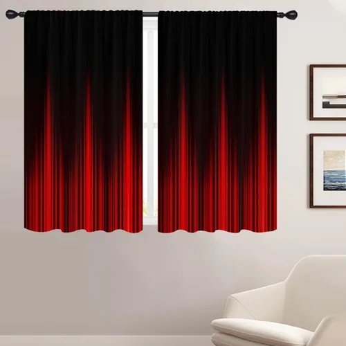 Miniatura 11 de Coxila Cortinas 100% opacas en negro y beige de 42 x 63 pulgadas, cortinas góticas degradadas con aislamiento térmico para dormitorio