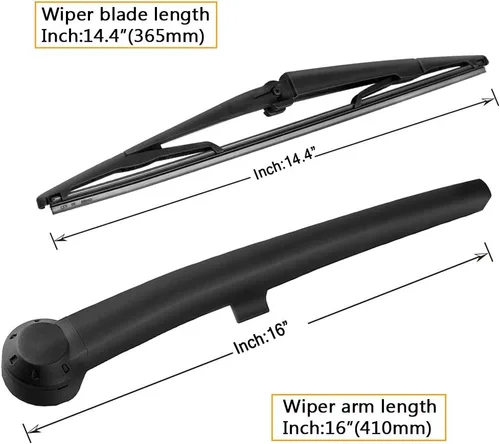Miniatura 2 de AUTOBOO Brazo de limpiaparabrisas trasero de repuesto para Jeep Grand Cherokee 2005 2006 2007 2008 2009 2010 con limpiaparabrisas trasero de 14