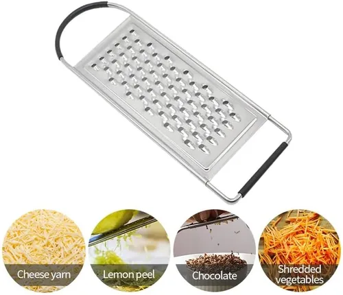 Miniatura 6 de 1 paquete de rallador profesional de queso, ralladores planos de mano de acero inoxidable grueso para cocina, rallador de alimentos con mango