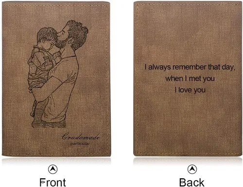 Miniatura 3 de Gemszoo Cartera personalizada con foto personalizada de cuero para hombres padre, Style 5