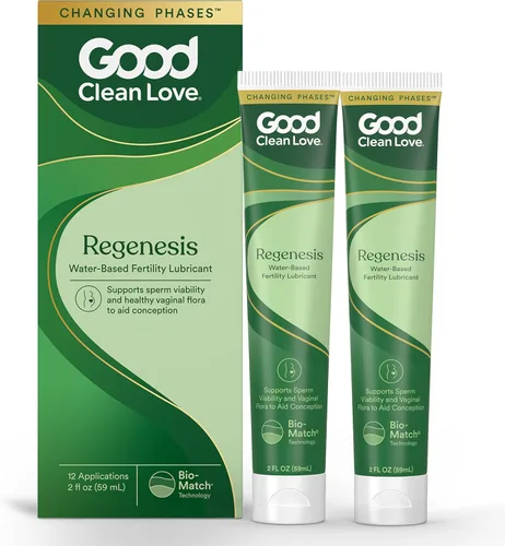 Good Clean Love Regenesis - Lubricante apto para fertilidad, lubricante a base de agua para mujeres y parejas que intentan concebir, con iones de