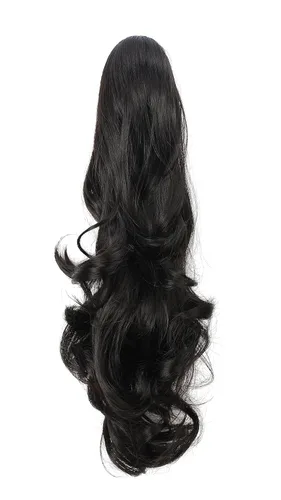 Miniatura 8 de Extensión de pelo Onedor, coleta sintética y rizada de 20 pulgadas con broche, 6.7 oz con broche de garra