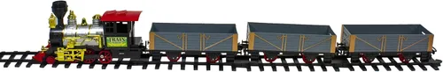 Miniatura 3 de Juego de 20 trenes navideños animados rojos y dorados, funciona con pilas, con sonido
