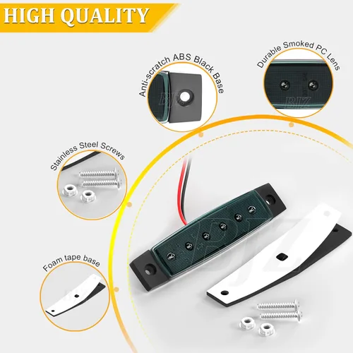 Miniatura 4 de BJZ luces LED para remolque moradas, juego de 6 luces indicadoras laterales, barra de luz de marcación 12 V, 3.8 pulgadas, luz indicadora de señal