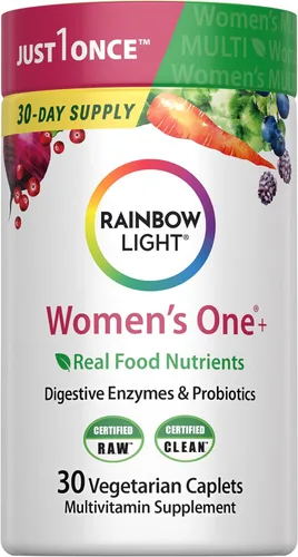 Miniatura 9 de Rainbow Light Multivitamínico One + para mujer 60 cápsulas Apoya la energía y la salud antioxidante Nutrientes alimentarios reales, enzimas