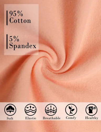 Miniatura 4 de POKARLA Ropa interior de algodón para mujer, cintura alta, cobertura completa, suaves, transpirables, bragas para mujer, paquete de 5