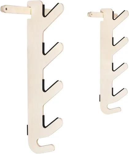 Miniatura 11 de Grassracks Estante de esquí de bambú – Montaje de pared horizontal para interiores Serie Hallsteiner – Colgador de pared para exhibición de esquí