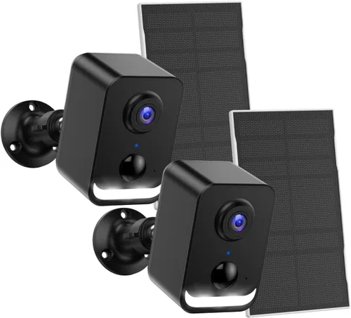 Cámaras de seguridad PEEIPM inalámbricas para exteriores: cámaras con energía solar para sistema de seguridad del hogar WiFi, batería, kit de