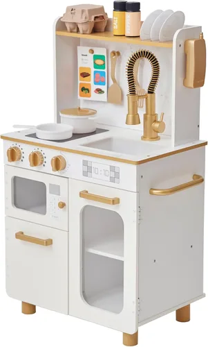 Miniatura 9 de Teamson Kids Little Chef Florence - Cocina interactiva clásica de madera con accesorios y espacio de almacenamiento para una fácil limpieza