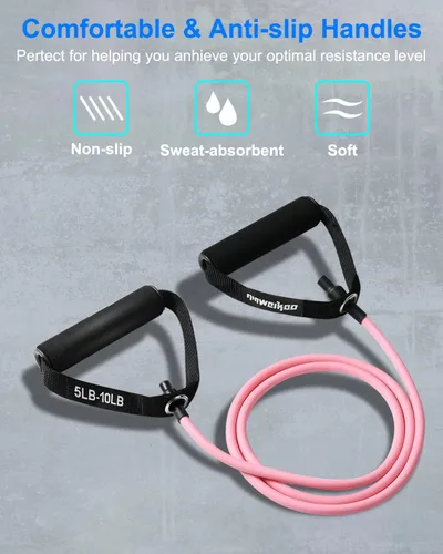 Miniatura 6 de Banda de ejercicio de resistencia con asas, banda de entrenamiento para terapia física, entrenamiento de fuerza, gimnasio en casa, fitness
