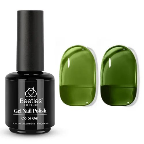 Miniatura 71 de Beetles - Esmalte de uñas de gel ultravioleta semipermanente sin HEMA de alto brillo para manicura francesa y arte de uñas, frasco a juego, blanco