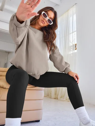 Miniatura 83 de EFAN Sudaderas de gran tamaño con cuello redondo Y2K para mujer, sudaderas con capucha para otoño, moda 2025, ropa para adolescentes y niñas, lindo