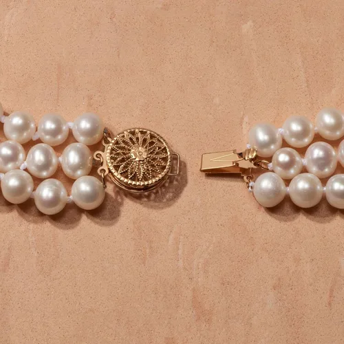 Miniatura 4 de Ross-Simons 6-12.5mm Cultured Pearl 3-Strand Necklace With 14kt Yellow Gold