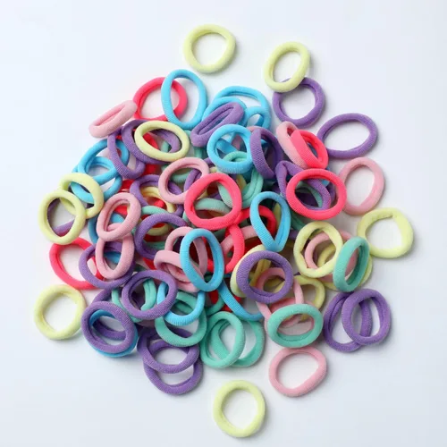 Ligas para el cabello, mini bandas para el cabello coloridas sin costuras, suaves y elásticas, soportes para cola de caballo (coloridas, 200 piezas)