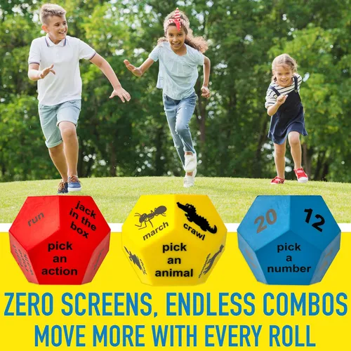 Miniatura 2 de Dados de ejercicio para niños, equipo de PE para escuela primaria, juegos de recreo interior y equipo de ejercicio para niños al aire libre