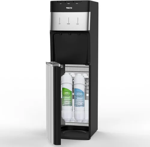 VECYS Enfriador de agua sin botella con filtración de 4 etapas, opciones de agua caliente, fría y habitación, sistema de autolimpieza para el hogar