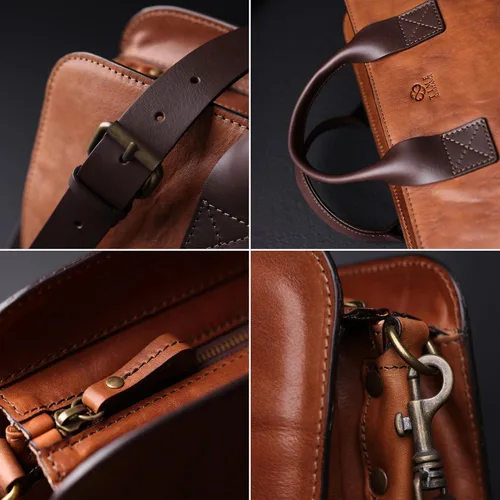 Miniatura 5 de Time Resistance Maletín de cuero para portátil maletín de acoplamiento bolsa de mensajero para hombres y mujeres