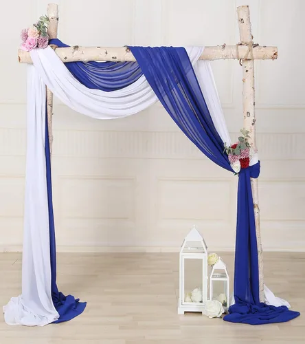 Miniatura 2 de 2 paneles de gasa cortinas de tela para bodas, paneles de cortina de telón de fondo, decoración de ceremonia de recepción