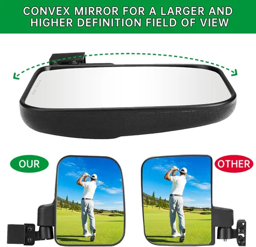 Miniatura 6 de SHEJISI Espejo para Carrito de Golf, Instalación Mejorada Sin Complicaciones 3 Tamaños para Jaula de Rollo de Tubo Cuadrado Compatible con Club Car