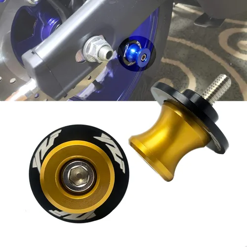 Miniatura 9 de 6MM M6 X 1.5 Motocicleta Brazo oscilante Sliders Carretes CNC Tornillos de soporte de brazo oscilante 2 piezas para Yamaha YZF R1 R3 R6 R25 R125 R6S