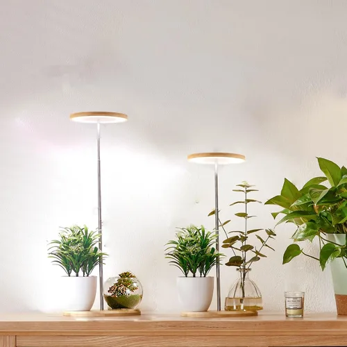 Miniatura 22 de yadoker 72 LEDs Luz de cultivo de plantas para plantas de interior, Luz de escritorio de aluminio con grano de madera de nogal LED, Altura