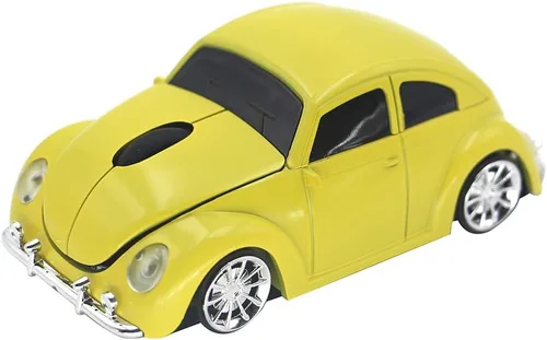 VW Beetle - Ratón inalámbrico con forma de coche deportivo, ratón, computadora, portátil, PC, ratón óptico de 2,4 GHz, Nano USB, AAA, batería de