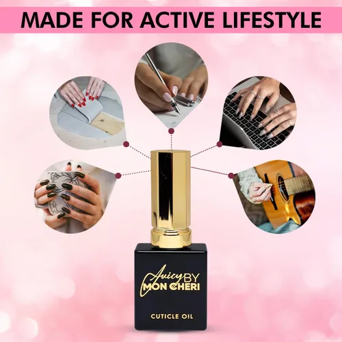 Miniatura 6 de Aceite para cutículas de uñas, tamaño de 0.3 fl oz para hidratar, curar y reparar el cuidado de las cutículas (limonada de fresa, toque dorado)