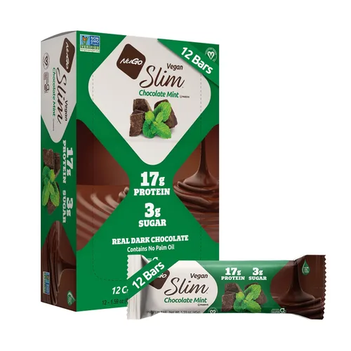 Miniatura 23 de Nugo Mantequilla de maní crujiente de chocolate oscuro, 0.66 onzas de proteína vegana, 0.11 onzas de azúcar, 0.11 onzas de fibra, baja