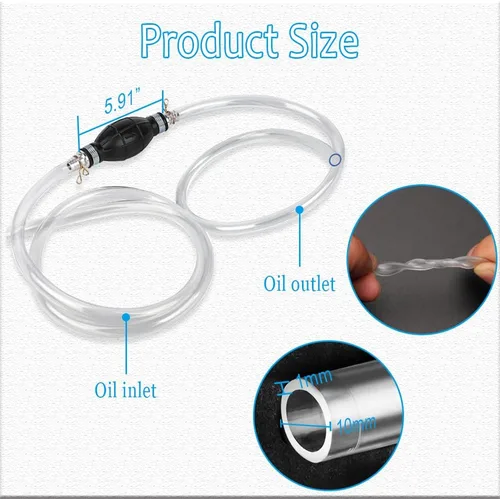 Miniatura 2 de deemars Manguera de sifón de gasolina, bomba de sifón de transferencia de gasóleo, agua y combustible, bomba de transferencia de gasolina para agua