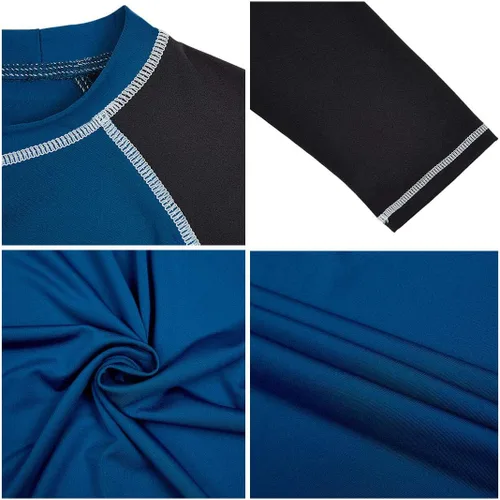 Miniatura 5 de Camisetas de natación de manga larga para hombres Rashguard UPF 50+ Camisa de protección solar UV Atlética Entrenamiento Correr Senderismo Camiseta