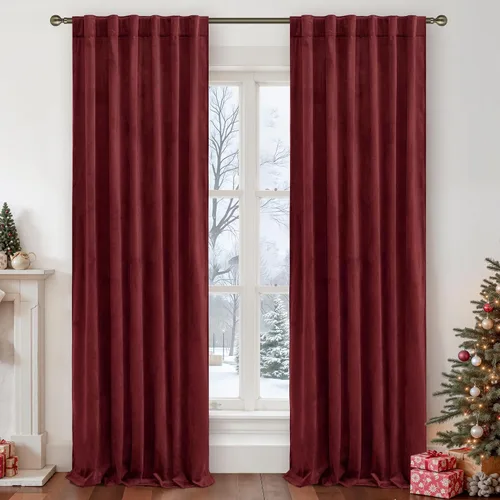 Miniatura 22 de LAMIT - Paneles de terciopelo beige para sala de estar de 72 pulgadas de largo, elegantes cortinas aisladas térmicamente e insonorizadas