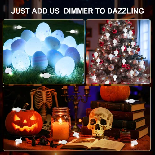 Miniatura 7 de Aogist Paquete de 24 luces LED pequeñas que funcionan con pilas, impermeables, duran 48 horas para linternas de papel, globos, flores, bodas y Blanco