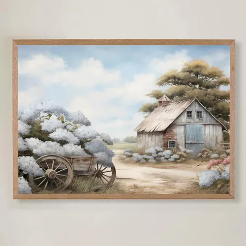 Miniatura 19 de BACKYMRJCART Arte de pared vintage de paisaje de campo de flores silvestres, paisaje, paisaje rústico, arte de pared, naturaleza, prado, pintura