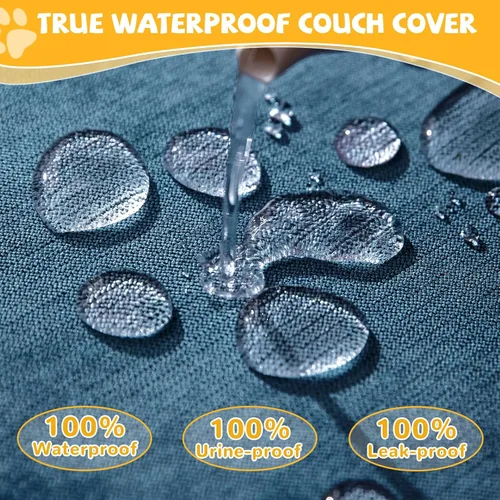 Miniatura 3 de Funda de sofá para sofá de 2 cojines, apta para mascotas, resistente al agua, antiarañazos, protector de muebles seccional en forma de L, funda